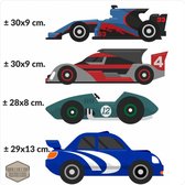 Raceauto meubel-, muursticker set 4 auto's