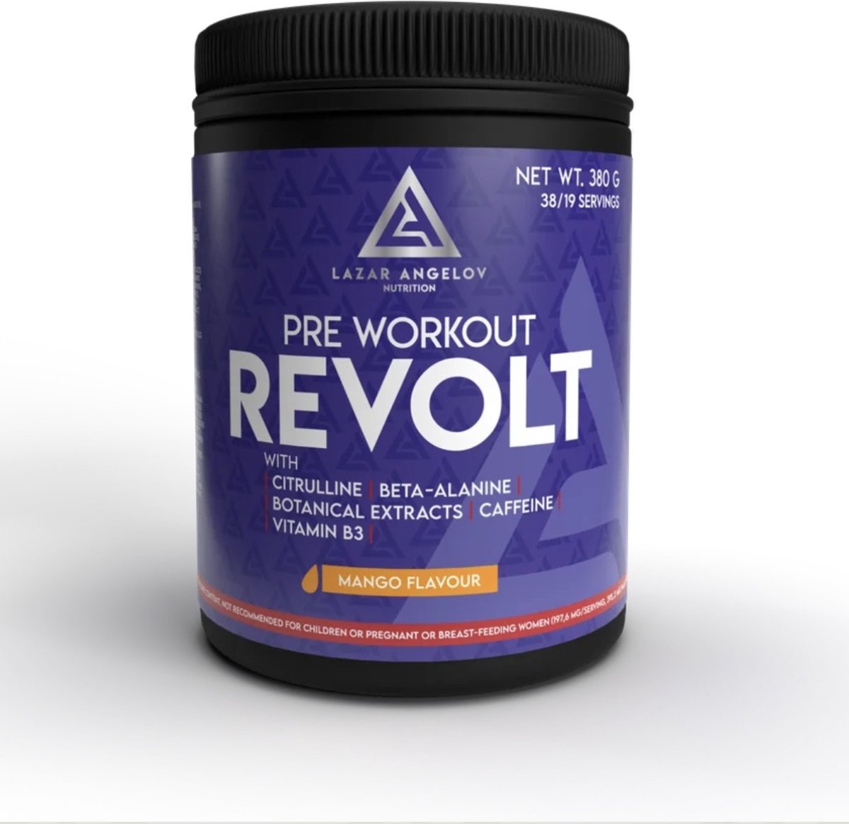 Goedkoopste Lazar Angelov Revolt pre-workout poeder Mango – 380g