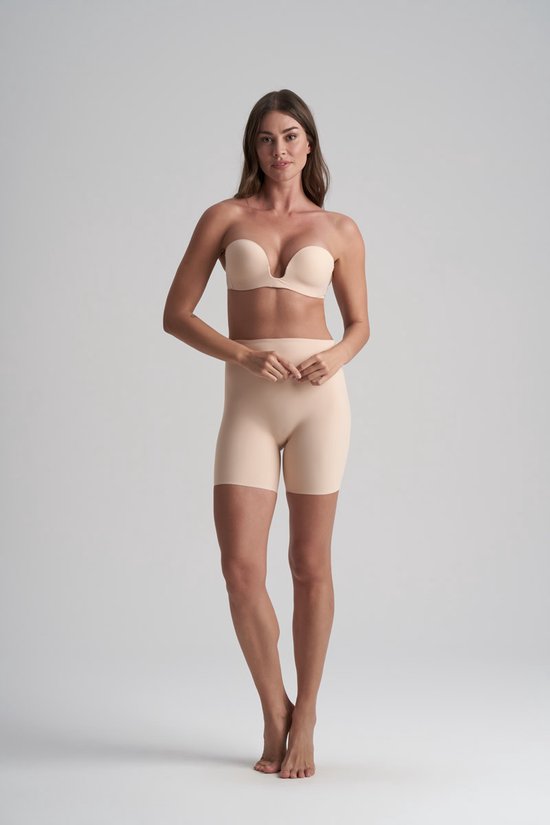 Bye Bra - Short taille moyenne à dos bas | Beige-XL