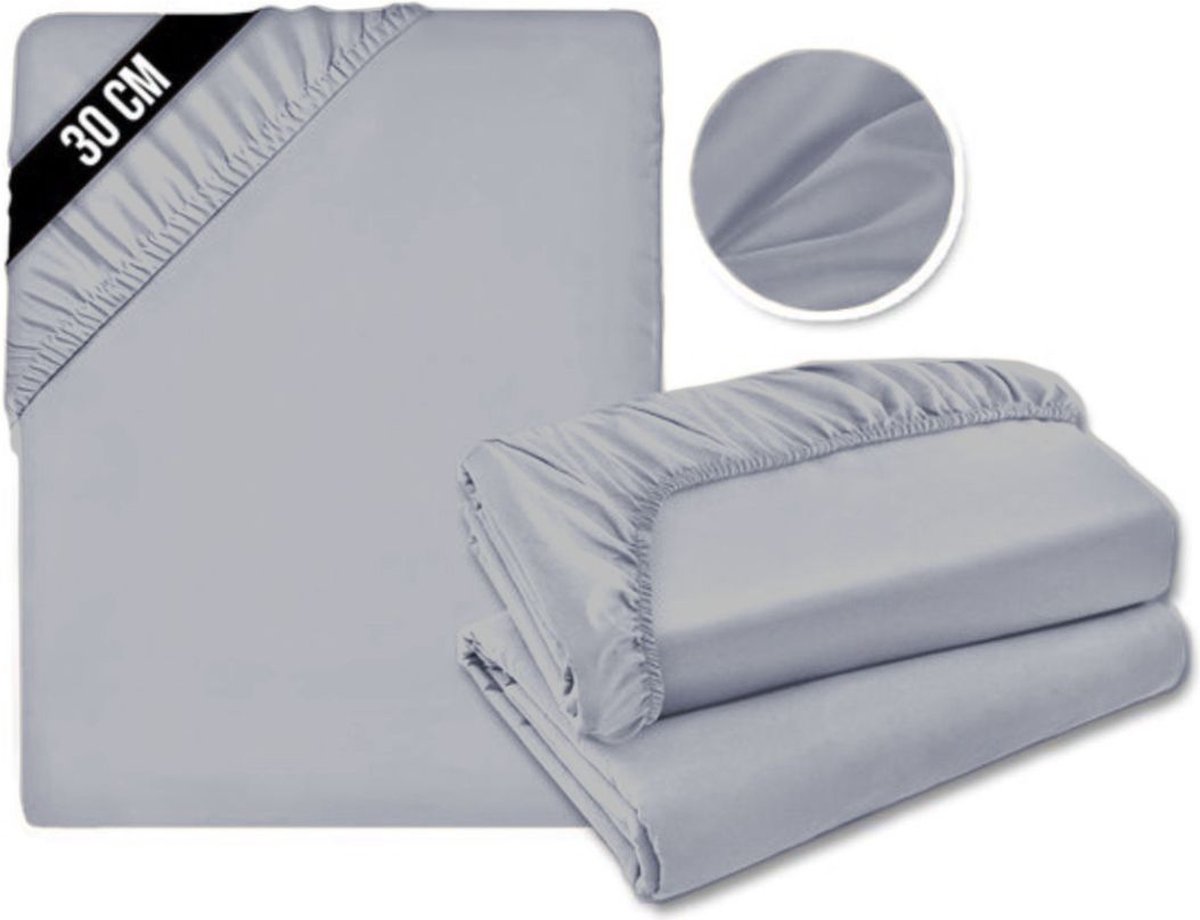 CRLYN® Matrasovertrek 180x200 - Hoeslaken - Matrashoes - Super Zacht - Grijs