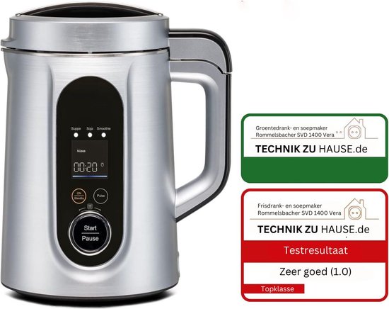 White-label® Soepmaker - Blender - 2 in 1 - Zilver van White-Label — afbeelding 2