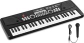 Speelgoed piano kinderen - MAX KD49 kinder piano met 49 toetsen - Ingebouwde ritmes en microfoon - Zwart