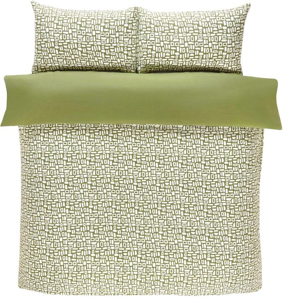 Housse de couette Pebbles - vert - microfibre - Lits jumeaux - 230x220 cm - 2 pcs. 50x75 cm - taies d'oreiller