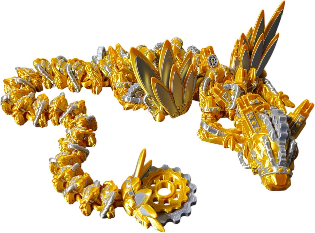 Steampunk Draak goud / Zilver gearticuleerd fidget