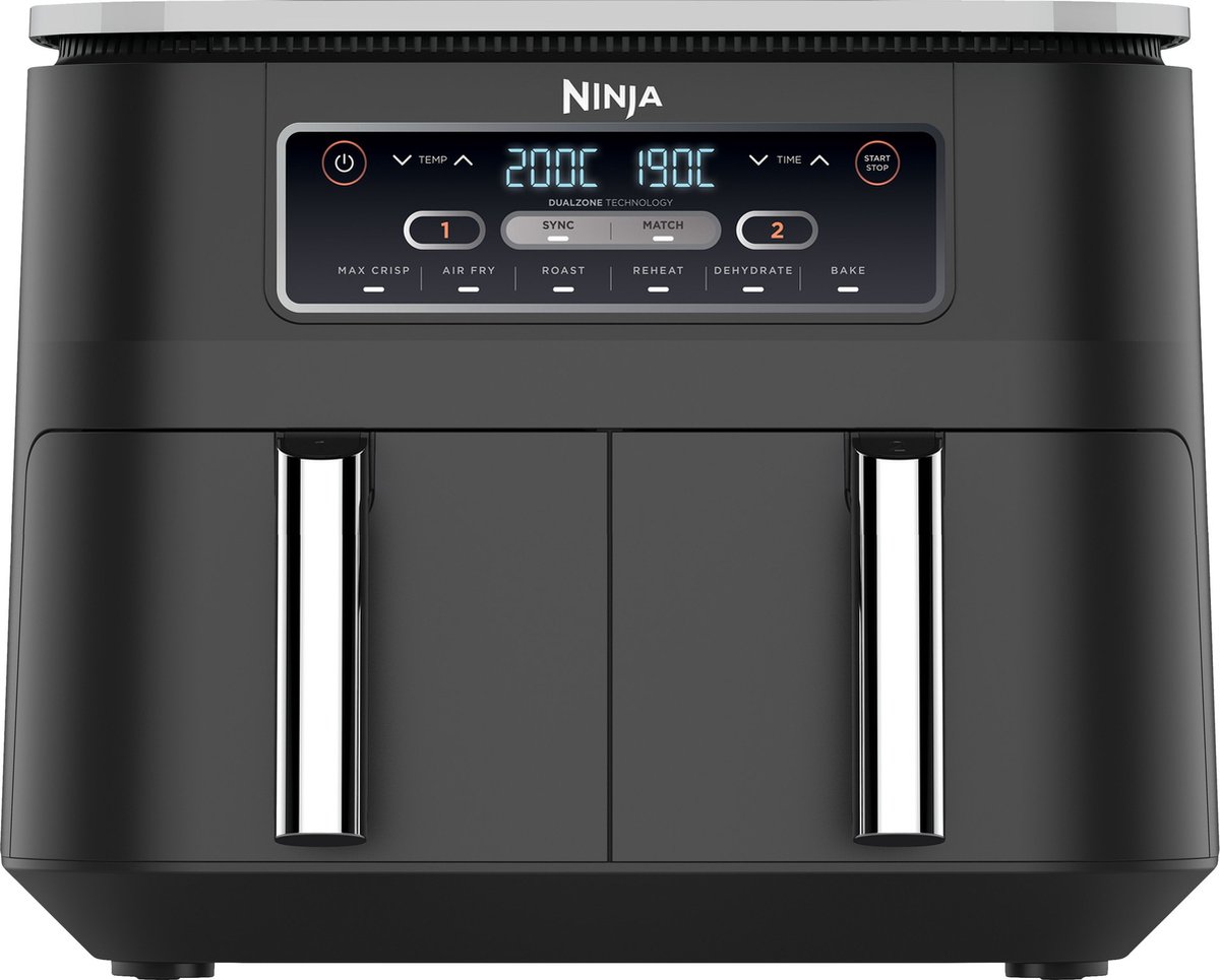 Ninja Foodi AF300EU Dubbele Airfryer XXL - Dubbele Mand - 7.6 Liter - Dual Zone Technologie