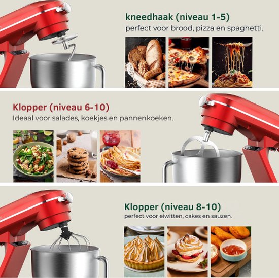 Mixer Met Mengkom - Keukenmachine - Keukenmixer - Deegmachine - Kneedmachine - Deegmixer - Mixer - Mixer Met Mengkom Keukenmachine - Mixer Met Kom - Mixer Keukenmachine - Keukenmixer Met Mengkom - Keukenmixers - Keukenmachines - Keukenrobot - App van Merkloos — afbeelding 5