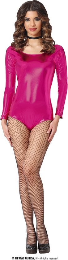 Guirca - Costume Danse & Divertissement - Body Rose Métallisé Sylvie - Femme - Rose - Taille 42- 44 - Déguisements - Déguisements