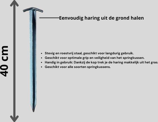 Springkussen haringen - 4 stuks - 30cm - Grondpen - Tentharingen - Rots pen - Spijkerharing van SPRI — afbeelding 2