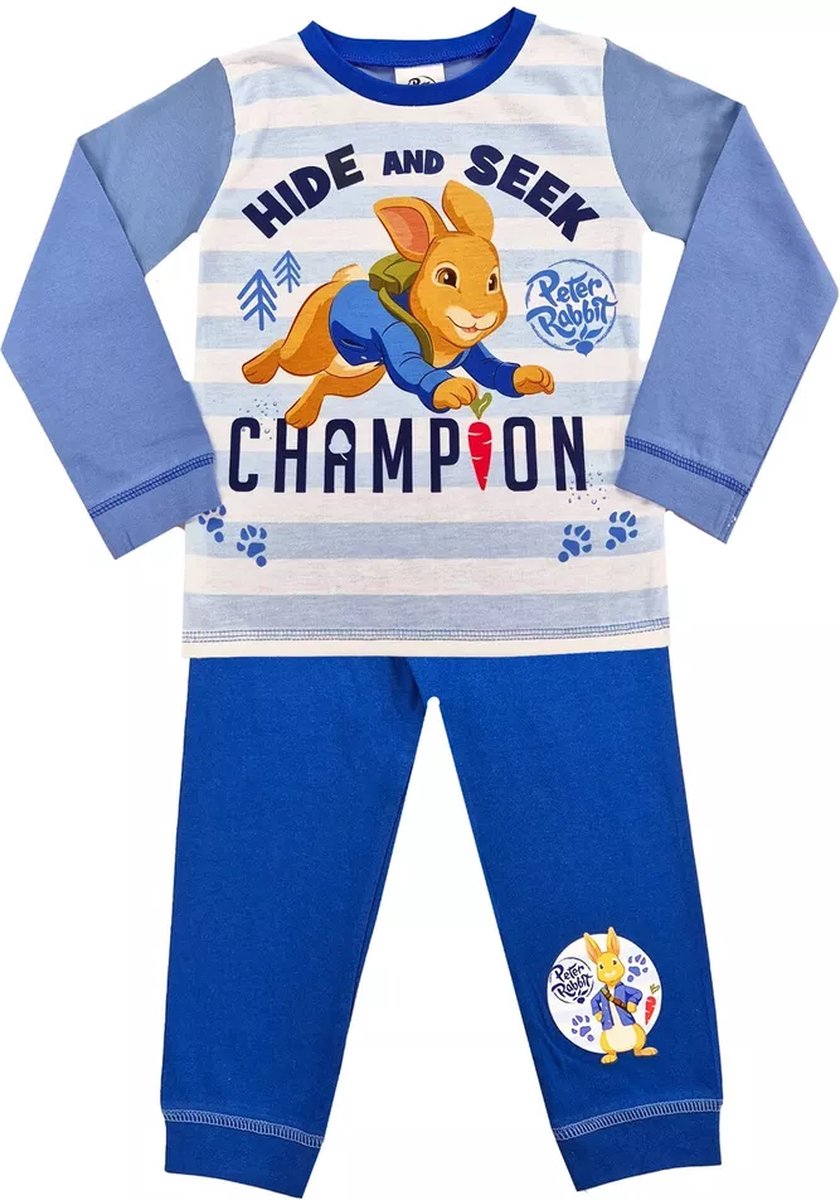 Pieter Konijn Pyjama - Maat 86/92 - Peter Rabbit - Kinderpyjama - Blauw