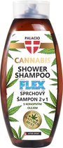 Palacio Cannabis FLEX 2-in-1 Douche & Shampoo – Met hennepzaadolie – Verkoelend, hydraterend & verfrissend – Voor huid en haar – 500 ml