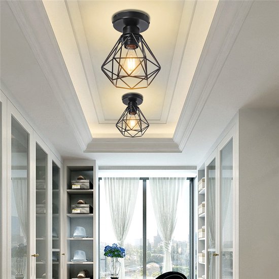 NIUNIAJ Ceiling Light 8 lampen, retro plafondlamp E27, Wit Lndustriële Plafondlamp,U-vormig Ceiling Light voor eetkamer, hal, restaurant, woonkamer, hotel, café enz. (zonder lampen
