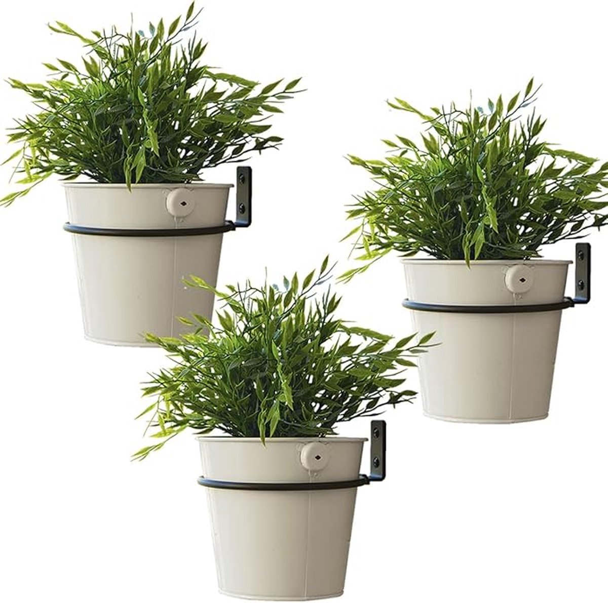3 stuks - Plantenhanger - Hangende Bloempot - Metalen Bloempothouder - Ring Bloempot Rack - Metalen Plant Hanger - Plant Houder Ring - Planthouder, bloempothouder, hangplant - zwart - 15*17.5*6.3cm - ijzer