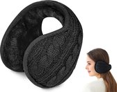 Warme Oorwarmers - Oorwarmer - Winteroorwarmers Klassieke - Fleece Oorwarmers - Wraparound Stevige Zachte Comfortabel Pluche - Hoofdband Fleece - Oorwarmer Muts - Sporthoofdband Haarband - Fietsen Wandelen Wintersport - Unisex - Dames / Heren - Zwart