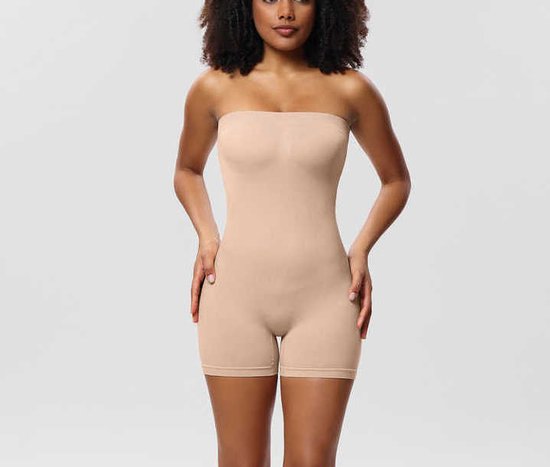 Wow Peach - New Body Shapewear Short - Shaper - Coupe - Comfort - Élastique - Sans Bretelles - Bretelles Amovibles - Nude - XXL