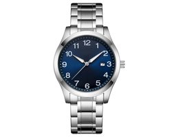 Tyme Zurich Heren Horloge - 40mm Blauw/Zilverkleurig - Horloges voor Mannen - Polshorloge - met Cadeauverpakking