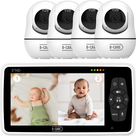 B-Care Star Supreme – Babyfoon Met 4 Camera’s – 5.0 Inch HD