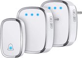 Draadloze Slimme Deurbel - Waterdicht - Wireless - 300m Bereik - LED-Indicator - 1 Zender & 2 Ontvangers - 36 Beltonen - 5 Volumes