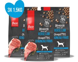 Best For Your Friend - hondenbrokken - Lam - tarwevrij - glutenvrij - 3 zakken à 1,5 kg