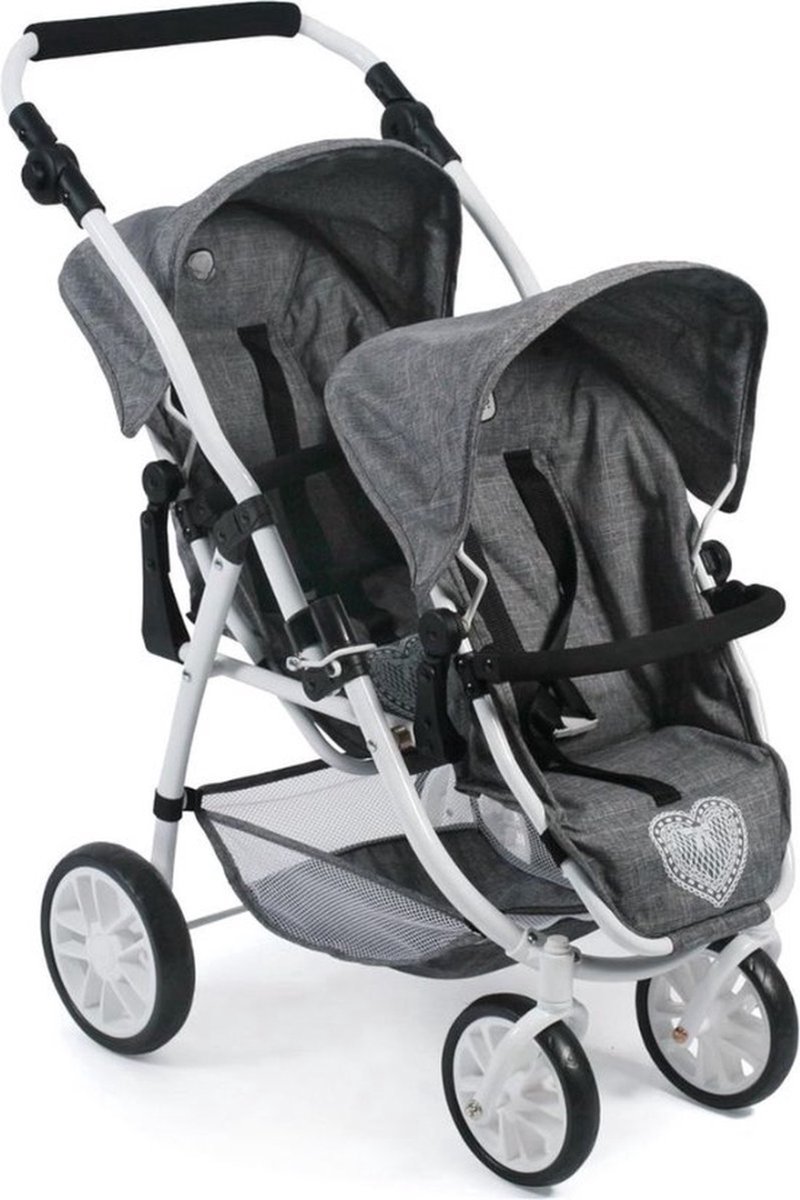 Duo Tweeling Kinderwagen Grijs - afbeelding 3