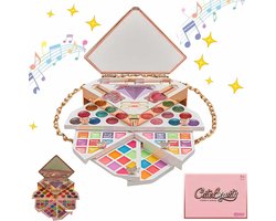 Meedeer Make up set Meisjes Met Licht en Muziek-Kinderschminkset voor meisjes-Make-up kleurenblok + spiegel-make-upkoffer-hypoallergeen-voor kinderen- meisjes-speelgoed voor Halloween-kerstcadeau voor meisjes van 4 tot 6 jaar oud