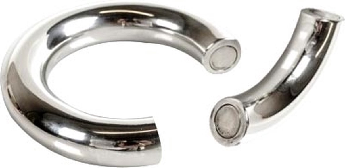 Goedkoopste Black Label - Magnetische Donut Cockring - RVS - Diameter 50 mm