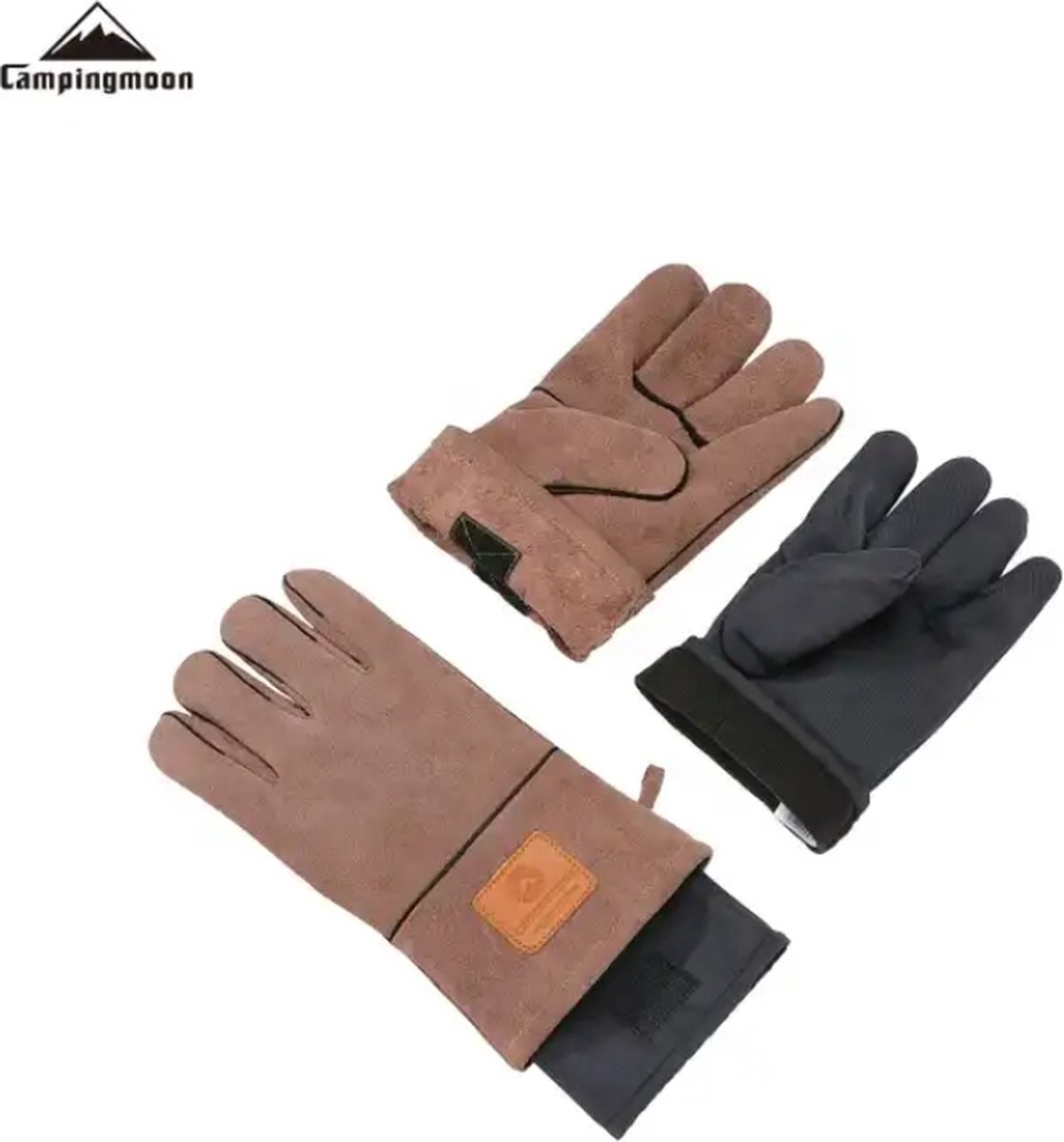 Campingmoon - Hittebestendige Lederen Handschoenen voor BBQ Kampvuur Barbecue