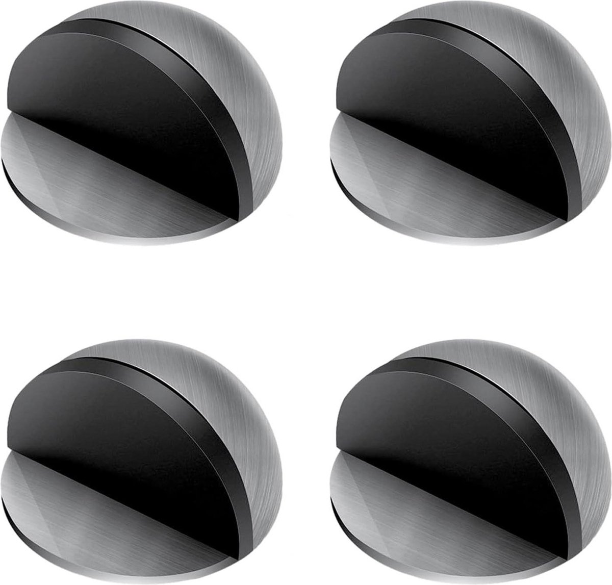 Anti-botsings deurstoppers - vloer deurstopper van roestvrij staal - ovale deurstopper - zelfklevende deurstopper - geschikt voor thuis en op kantoor .