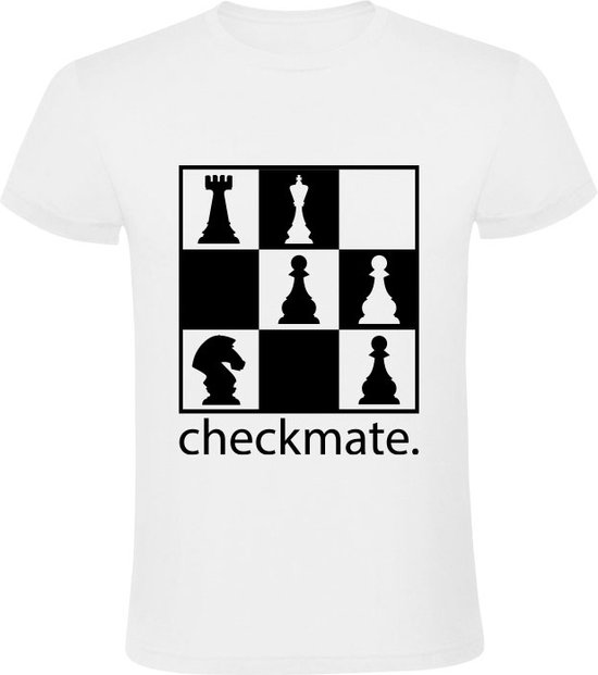 Checkmate Heren T-shirt - schaken - schaakmat - schaakbord - bordspel - spel - shirt
