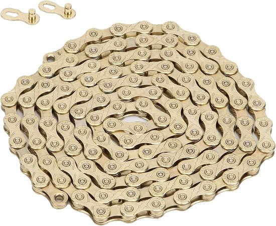 Racefietsketting, ultralichte uitgeholde gouden ketting 116 schakels