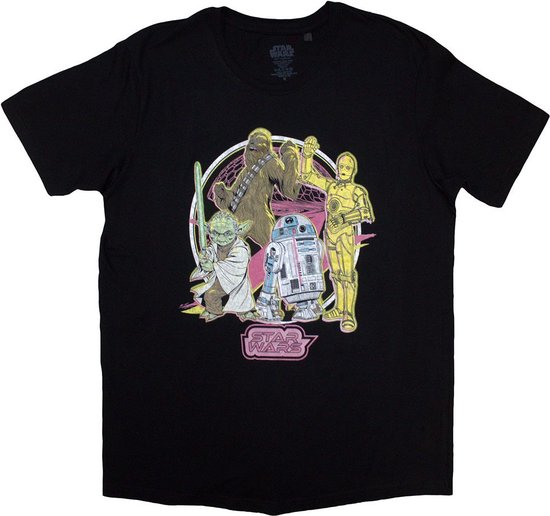 Disney Star Wars - Heroes Neon Heren T-shirt - M - Zwart