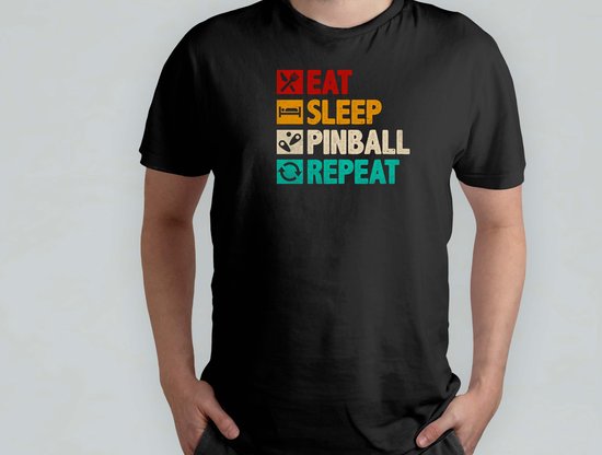 Eat Sleep Pinball Repeat - T-shirt - Pinball - PinballWizard - TiltNation - PinballLove - RetroGaming - PinballFun - PinballHero - PinballWizard - Pinball Fun