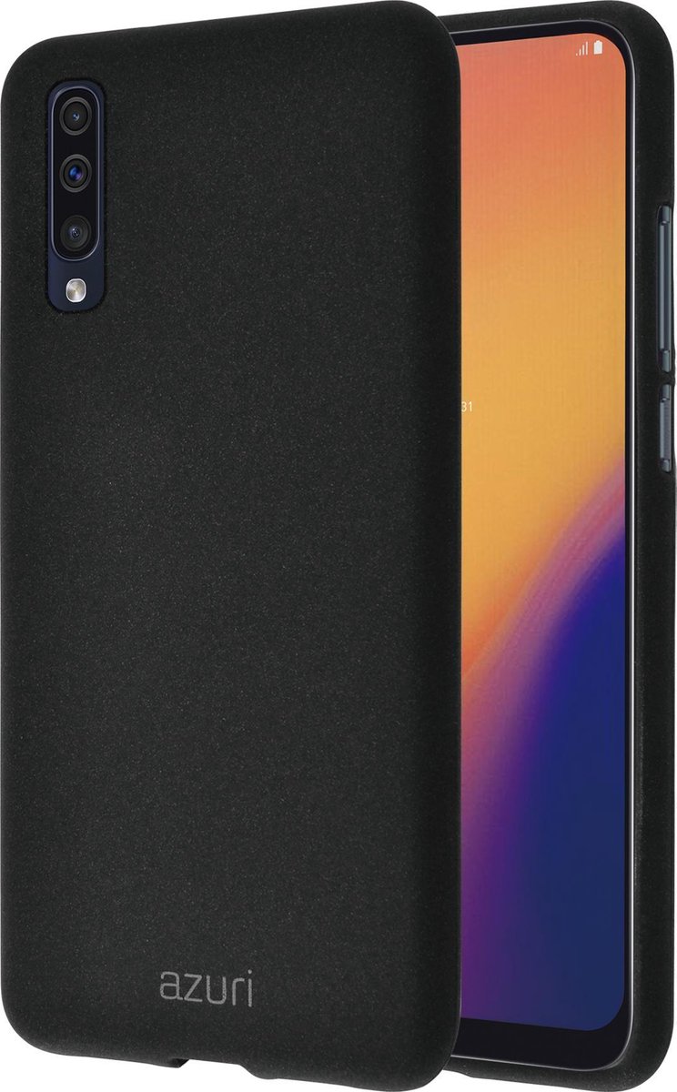 Azuri Samsung Galaxy A70 hoesje - Zand textuur backcover - Zwart