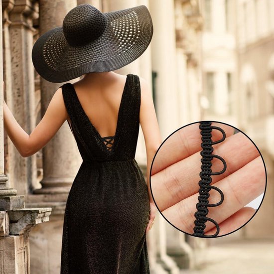 Madame Jones Bande Élastique Mariage Boutonnière Extensible Ornement en Dentelle (9m Noir) .