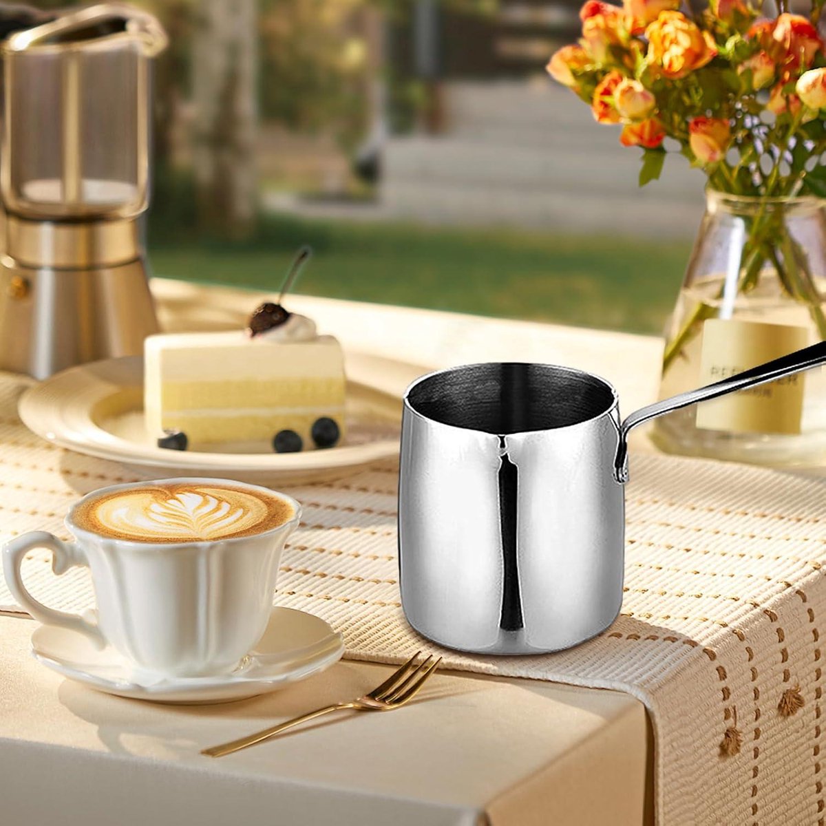 HEMOTON Turkse koffiepot, boter, warmtepot, glas, melk, verwarmer, pot