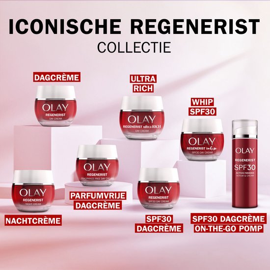 Olay Regenerist Nachtcrème - Actief verstevigende hydraterende gezichtscrème met Niacinamide - Parfumvrij - 50 ml