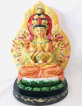 Zeer gedetailleerd Avalokitesvara (Kwan Yin) beeld, hoge kwaliteit resin met een prachtige kleurstelling.18cm Avalokiteshvara beeld 1000 armen Kwan Yin, ook wel Quan Yin Guanyin of