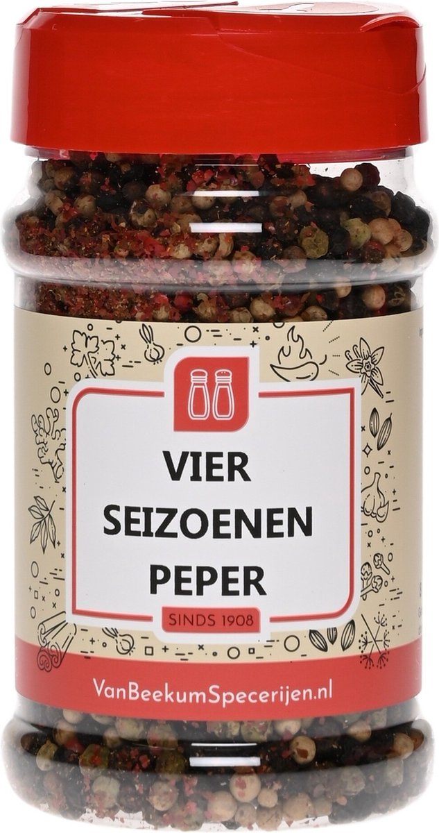 Goedkoopste Van Beekum Specerijen - Vier Seizoenen Peper - Strooibus 150 gram