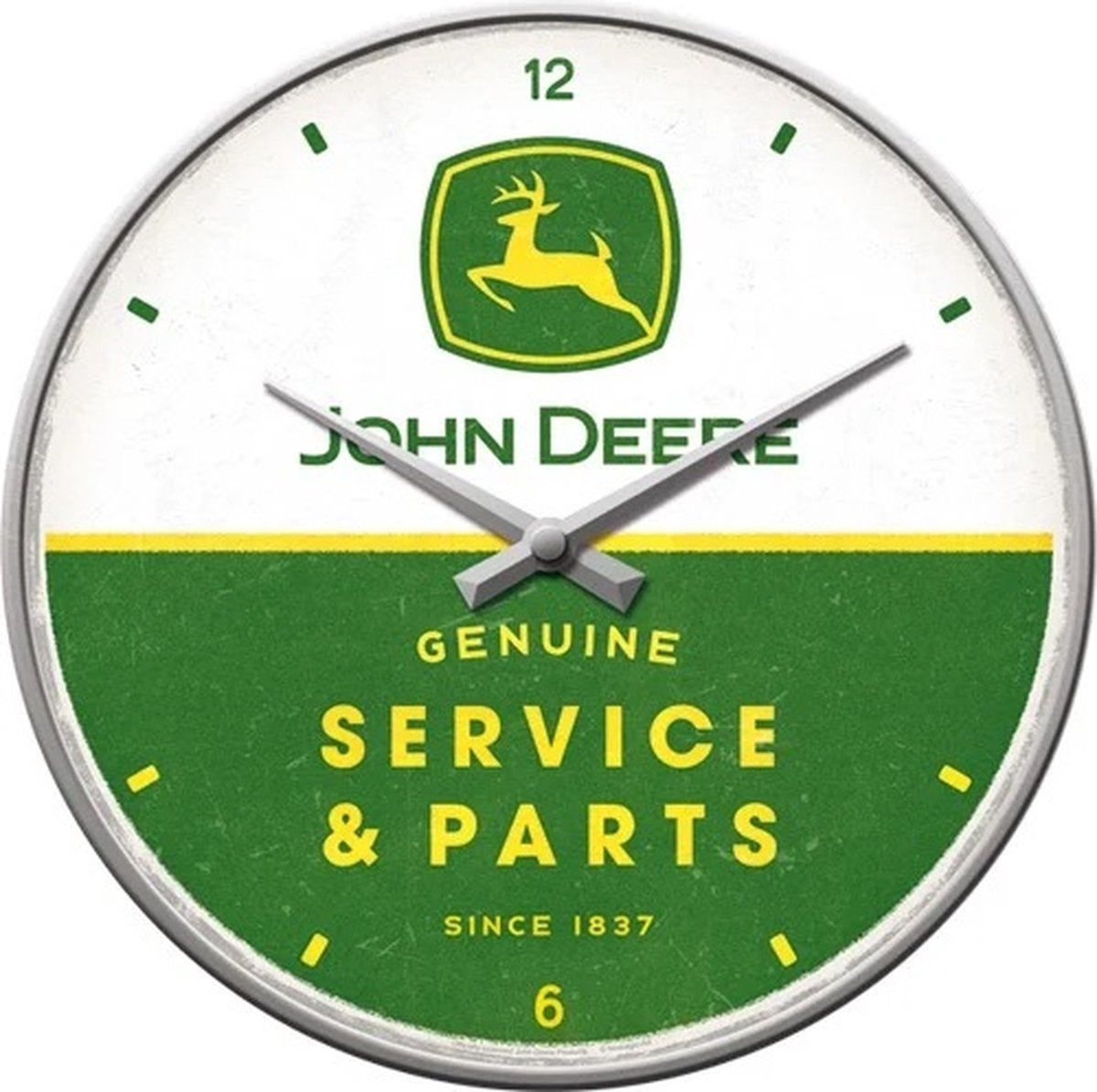 John Deere Service & Parts. Wandklok Ø 31 cm en 6 cm dik.