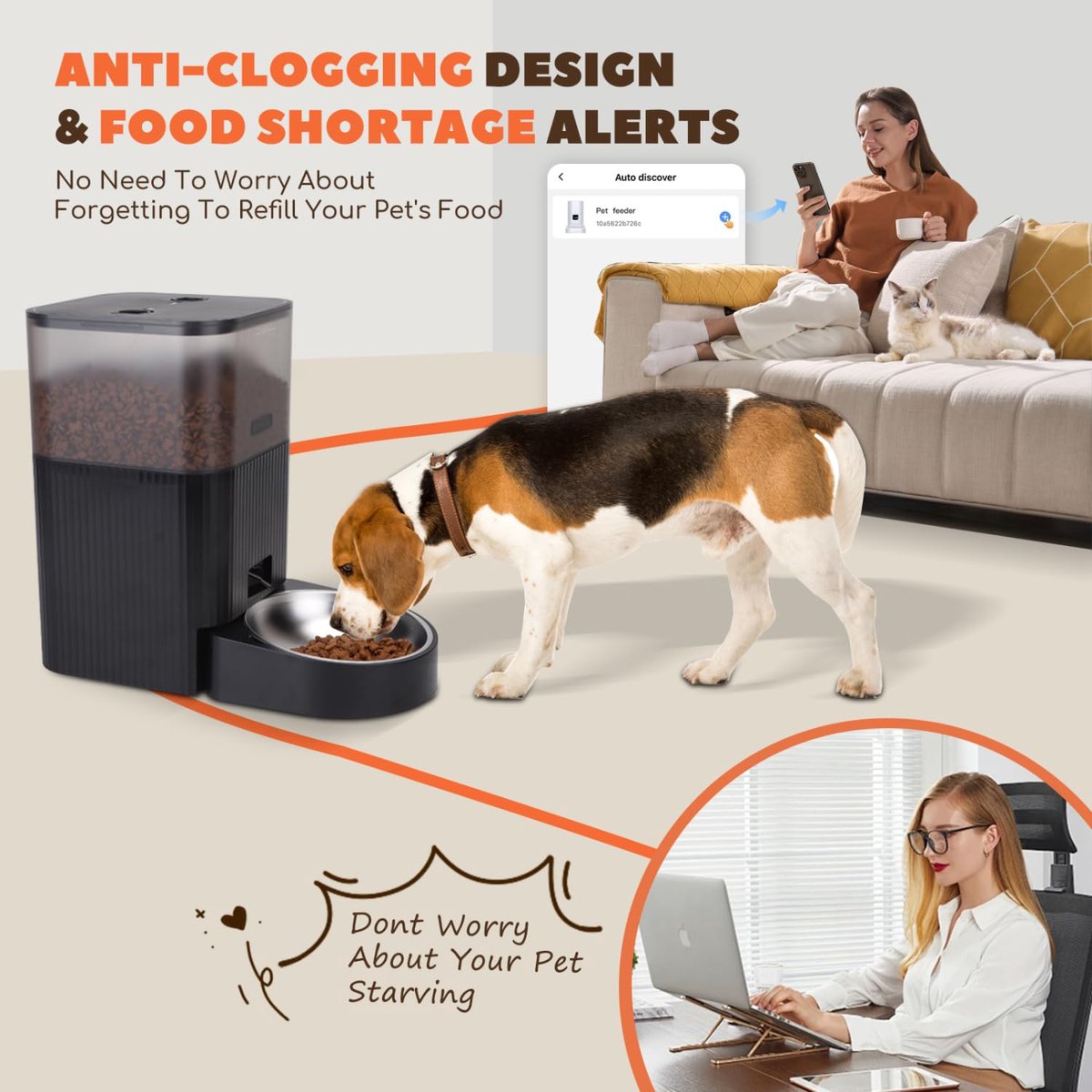 Nobleza Automatische Voerbak 4,2L Zwart met App Besturing - afbeelding 2