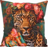Flower Leopard #1 Kussenhoes | 45 x 45 cm | Katoen/Polyester