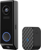 Deurbellen Met Camera - 2 Camera's - Draadloos - Batterij en Oplader - Slimme Deurbel - Top tot teen zicht - Wifi Deurbel - Geen Abonnement Nodig - Draadloos