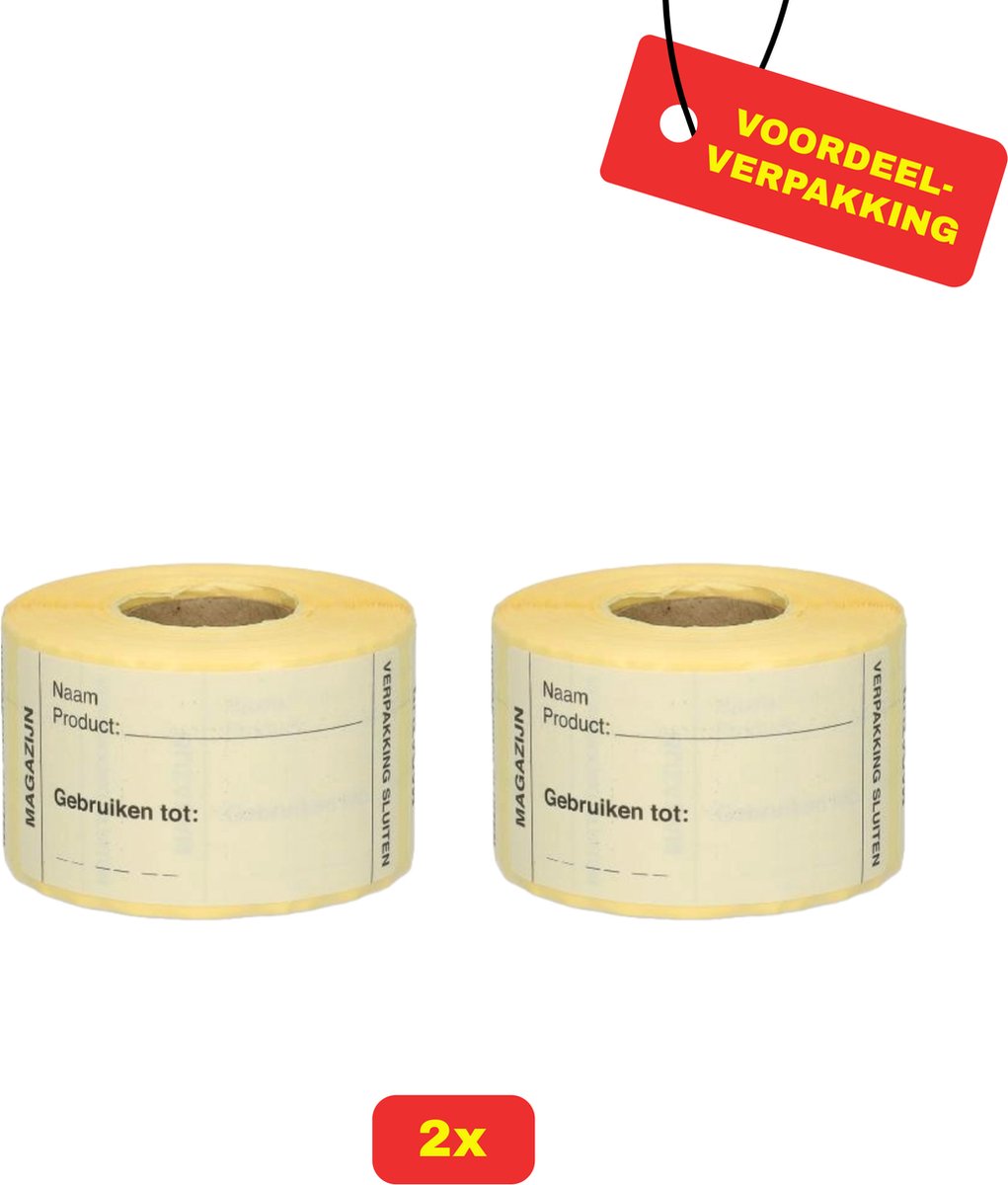 HACCP afwasbare sticker Magazijn - 2x250 stickers per rol voordeelverpakking
