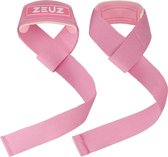 ZEUZ 2 pièces sangles de levage pour Fitness, crossfit, dynamophilie, haltérophilie et Musculation – Bandes de poignet de Sport – Rose