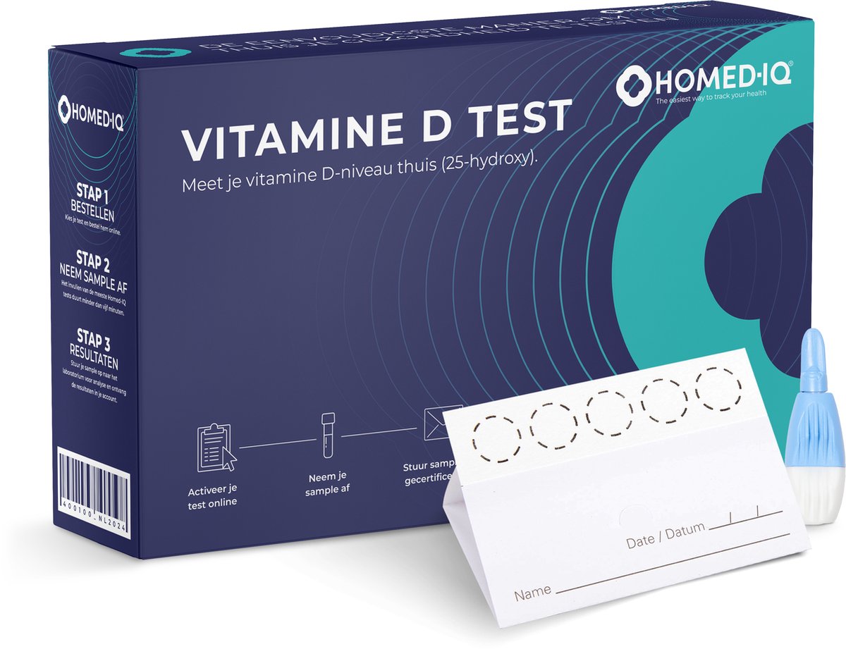 Goedkoopste Homed-IQ - Vitamine D Test - Thuistest - Gecertificeerd Laboratorium - Laboratorium Test
