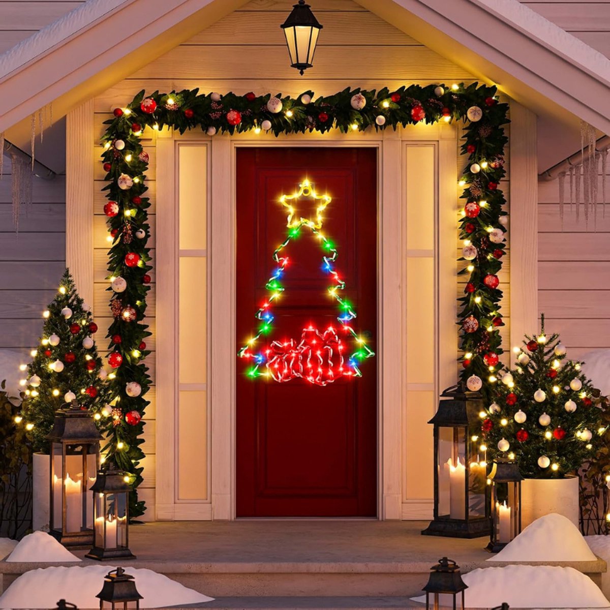 Luxspire Kerstster Tree Topper, Verlichte Kerstversiering Boom Topper Lichten Glanzende Glitter Ster Led Kerstverlichting Top Kerst Ornamenten Seizoensgebonden Decor Binnen Zilver 2471691349