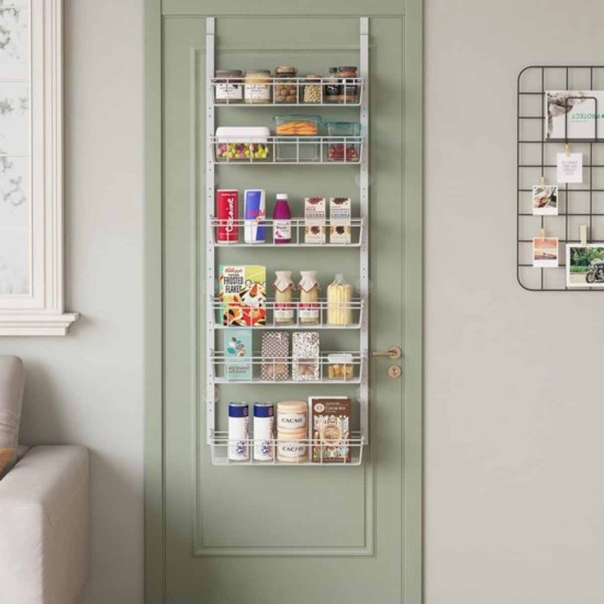 thumbnail: VyGrow Over De Deur Organizer - Metaal Met 5 Manden En Haken - Wit