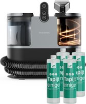 Bol.com Tapijtreiniger met 4x Schoonmaakmiddel - Verwarmbaar tot 60°C - 4 Opzetstukken - Vlekkenreiniger - Vivid Green aanbieding