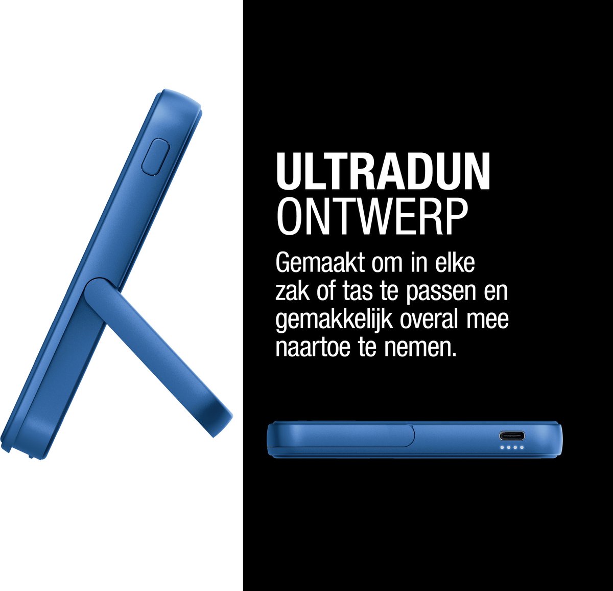 Fresh Magnetische Draadloze Powerbank 5000 mAh True Blue - afbeelding 3