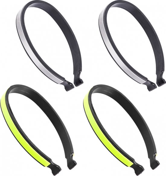 Lxtness 6 stuks reflecterende banden (zwart, groen, oranje) voor outdoor joggen, wandelen, hardlopen, broekklem fietsen, veiligheidsreflectoren kleding, fietsbroekbeschermer, reflecterende armband 35