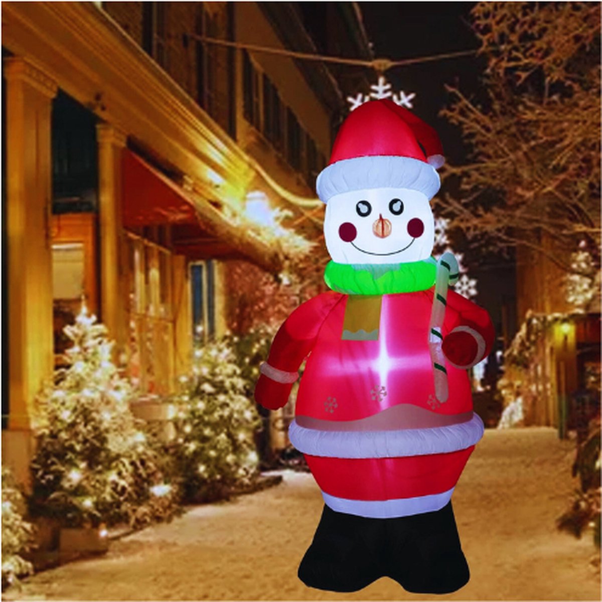 Opblaasbare Kerstman-Kerstman Met LED Verlichting-Plezier Blow-Up Kerstman Voor Binnen En Buiten-Tuin-Kerstdecoratie